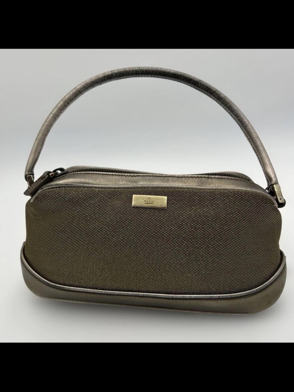 Gucci Brown Canvas and Leather Top-Handle Shoulder Bag